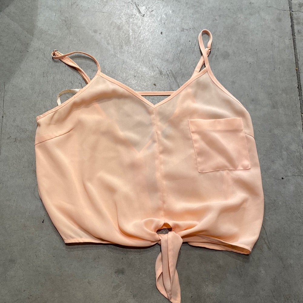 Blush pink tie top